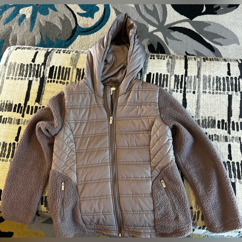 Maurices Taupe Puffer Jacket with Hood